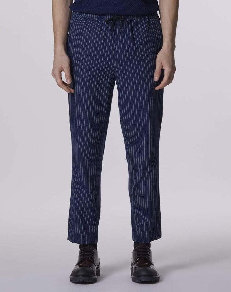 Bellfield Menswear BELLFIELD BARLETTA PINSTRIPE TAPERED TROUSER | NAVY