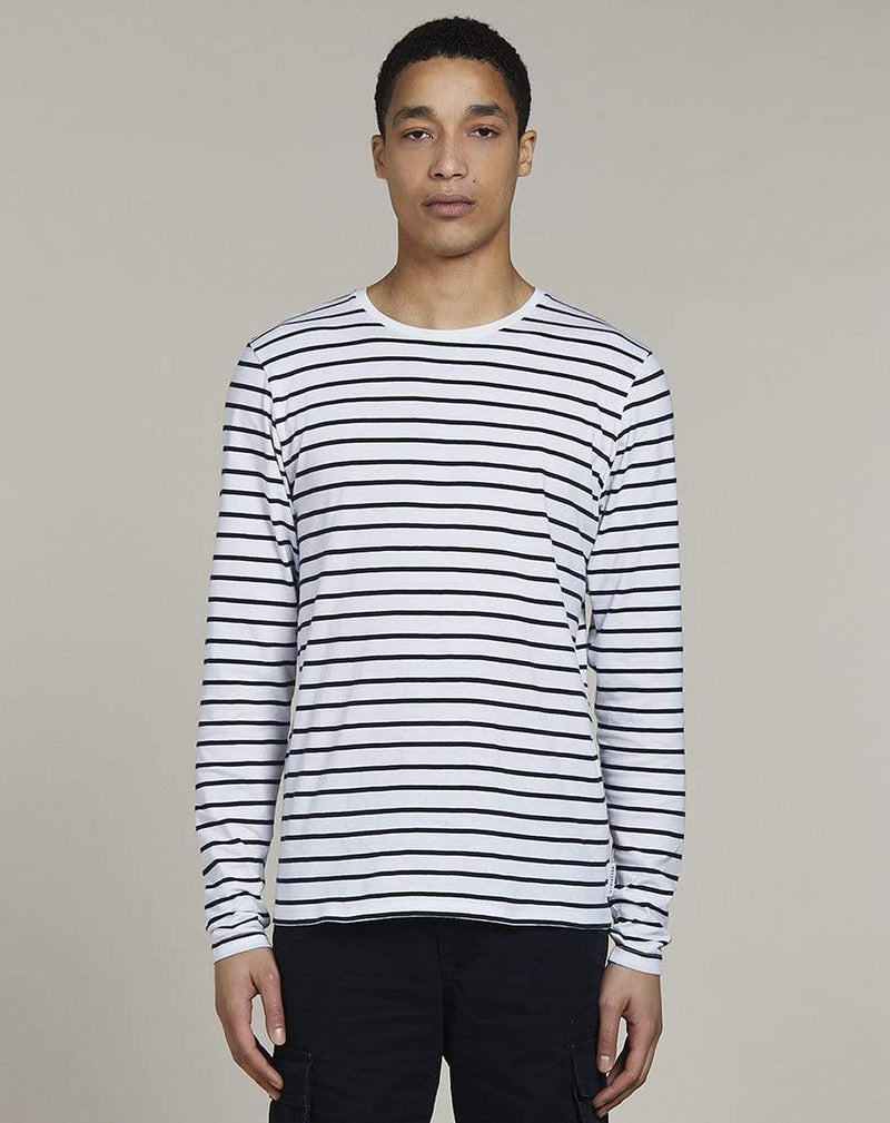 Bellfield Menswear BELLFIELD LINN LONG SLEEVE MENS T-SHIRT | WHITE