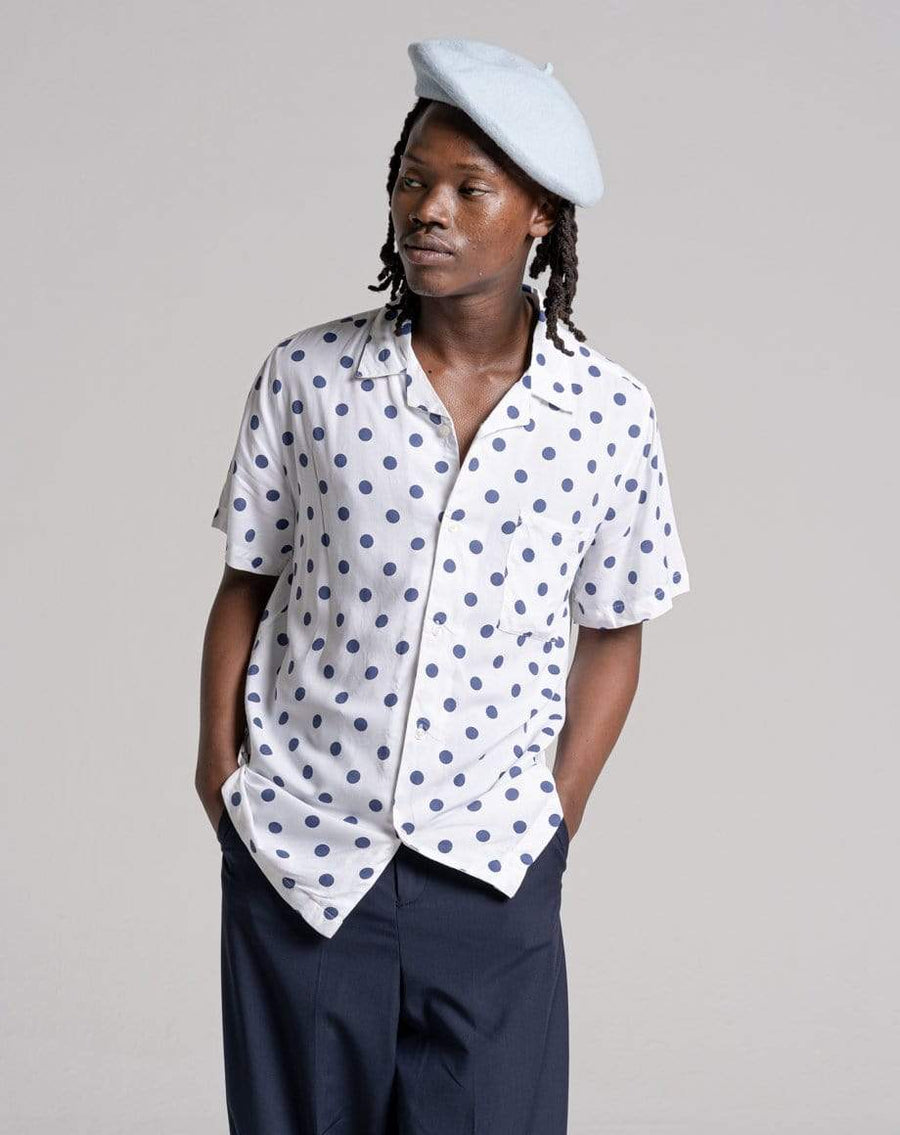 Polka dot white shirt on sale