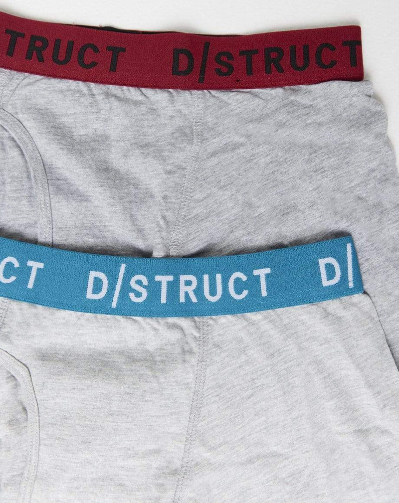 D-STRUCT PALITO MEN'S TWO PACK PLAIN BOXERS | GREY MARL