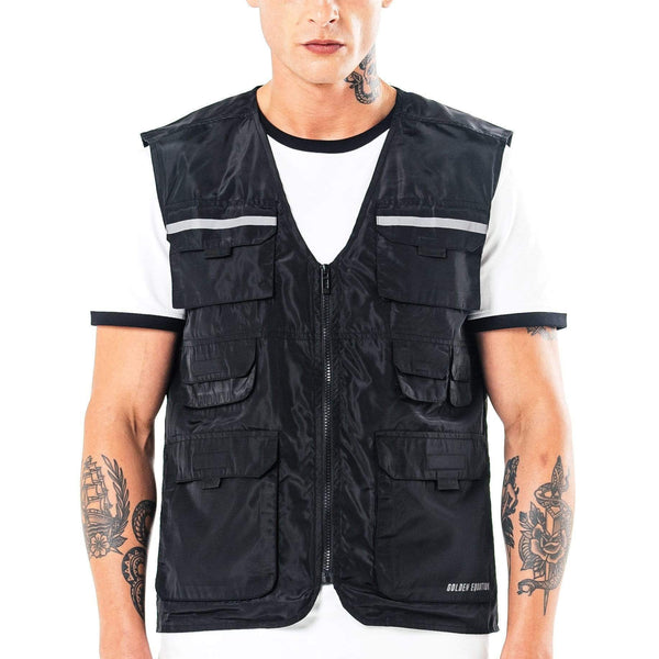 Sleeveless utility hot sale jacket mens