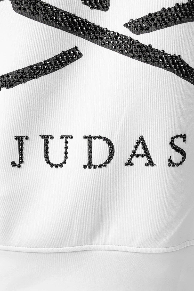 Judas Sinned Clothing Mass Zip Crystal Skull Men's Track Top - White